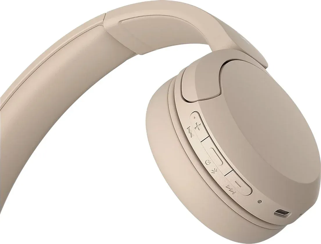 Гарнитура накладные Sony WH-CH520 бежевый беспроводные bluetooth оголовье WH-CH520/C - фото 4