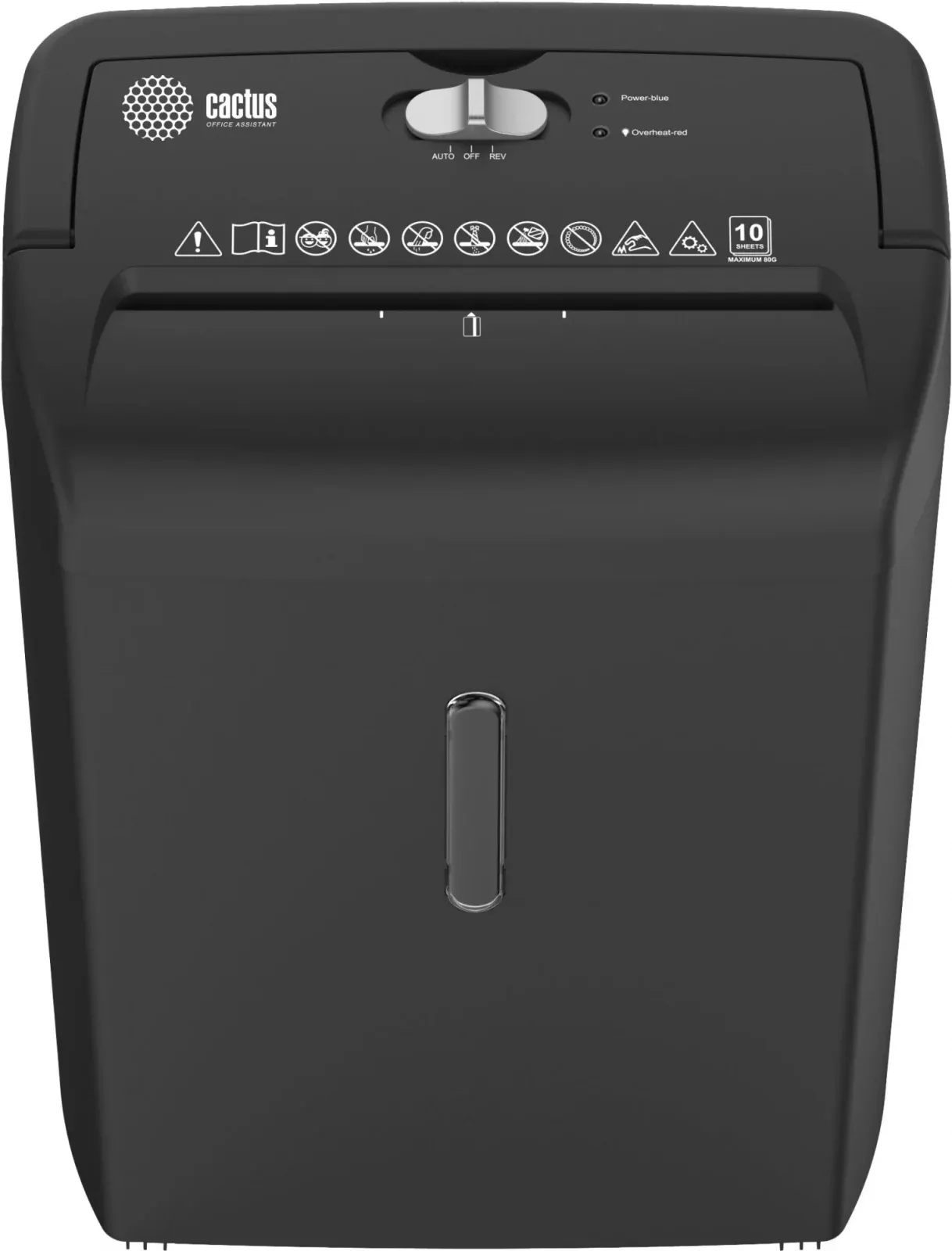 Шредер Cactus CS-SH-10-21-5X18 секр.P-4 фрагменты 10лист. 21лтр. скрепки скобы пл.карты - фото 2