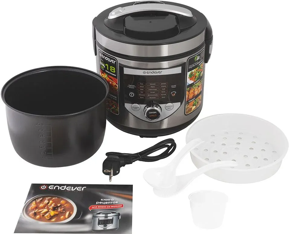 Мультиварка Endever Vita-61 5л 860Вт стальной/черный - фото 7