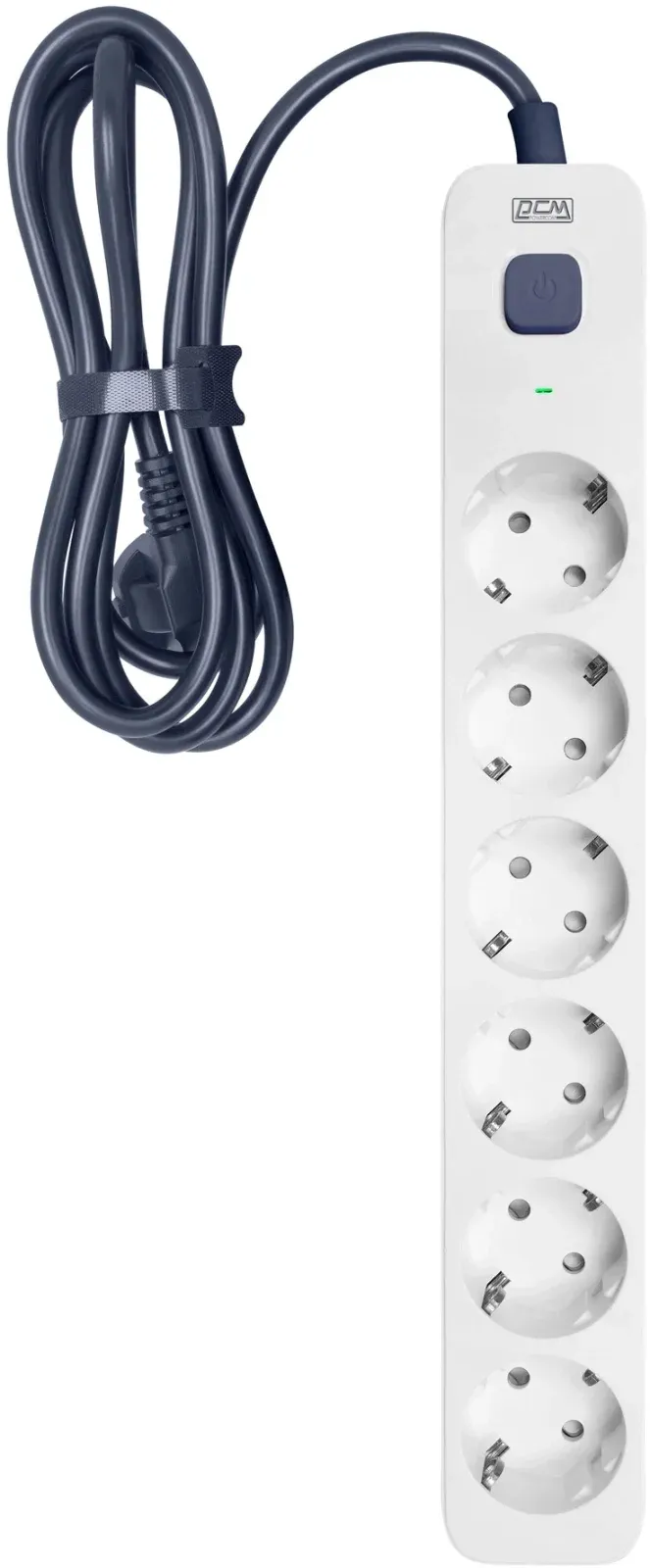 Сетевой фильтр Powercom SP-06W 3,0М 3м 6 розеток белый/серый коробка