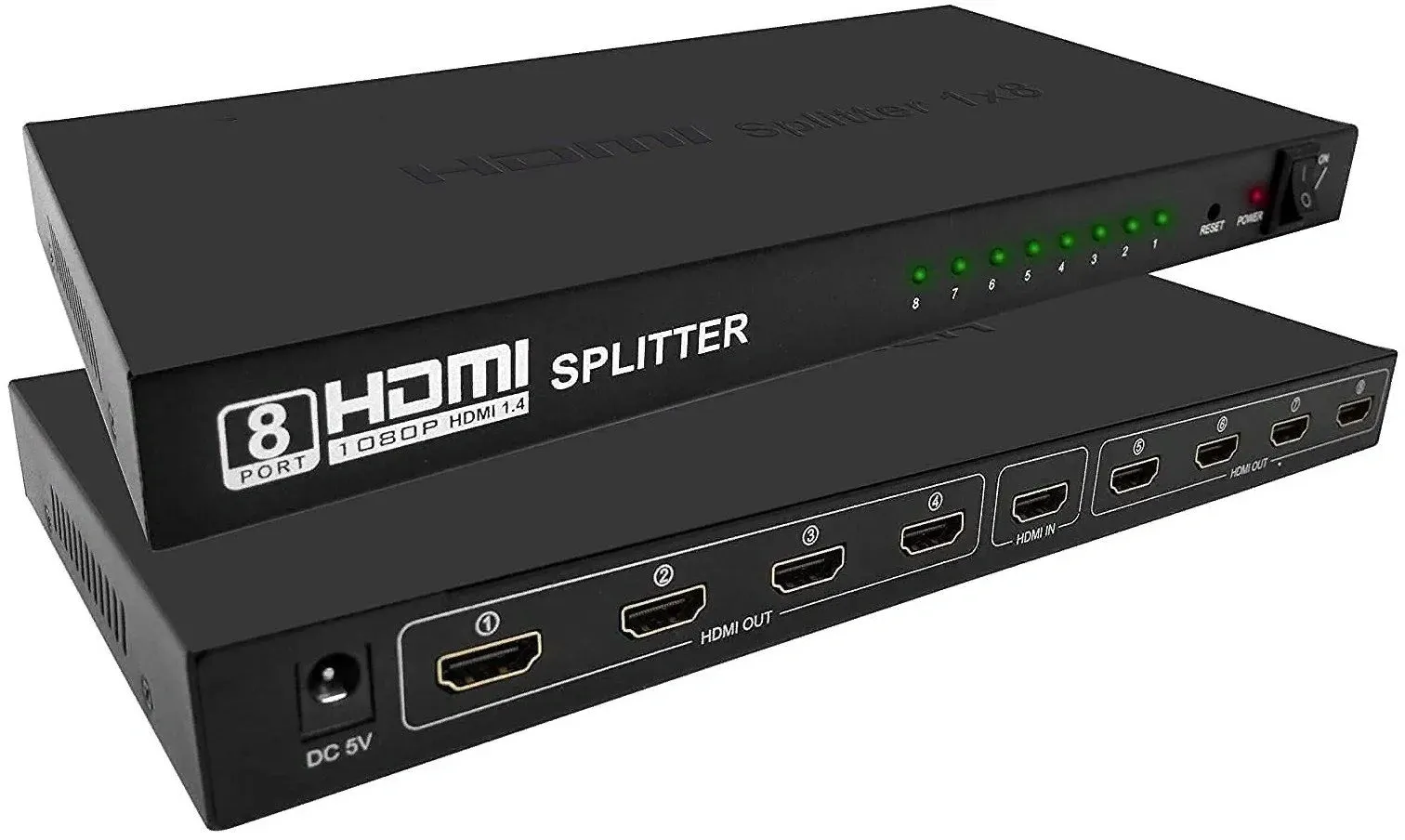 Сплиттер аудио-видео Premier 5-872-8 HDMI f/8xHDMI f черный - фото 2
