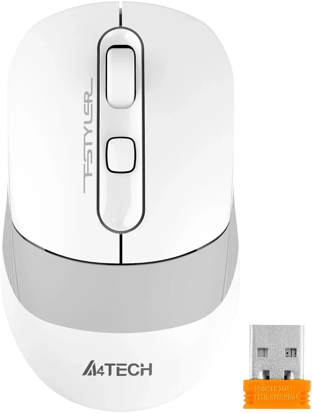 Мышь A4Tech Fstyler FB10CS белый/серый оптическая 2000dpi silent беспров. BT/Radio USB 4but FB10CS USB GRAYISH WHITE - фото 2