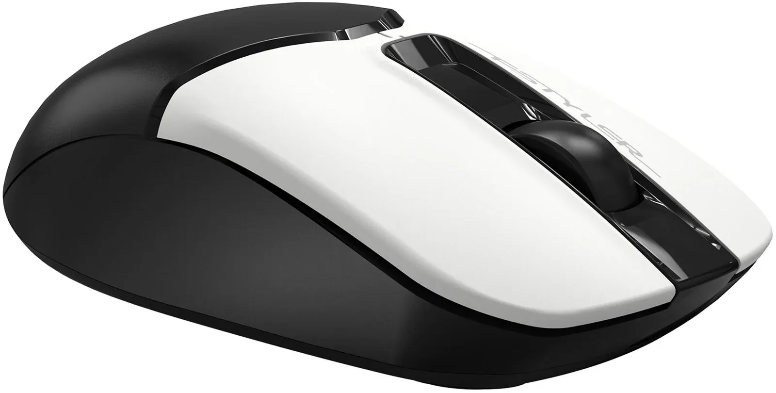 Мышь A4Tech Fstyler FB12S черный/белый оптическая 1200dpi silent беспров. BT/Radio USB 2but FB12S USB PANDA - фото 2