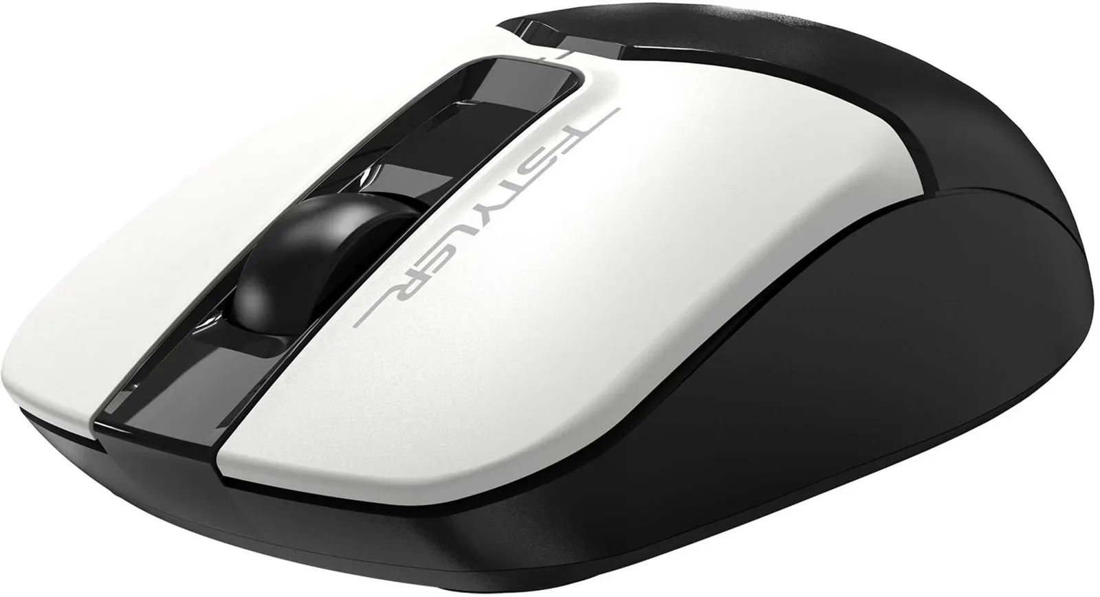 Мышь A4Tech Fstyler FB12S черный/белый оптическая 1200dpi silent беспров. BT/Radio USB 2but FB12S USB PANDA - фото 3