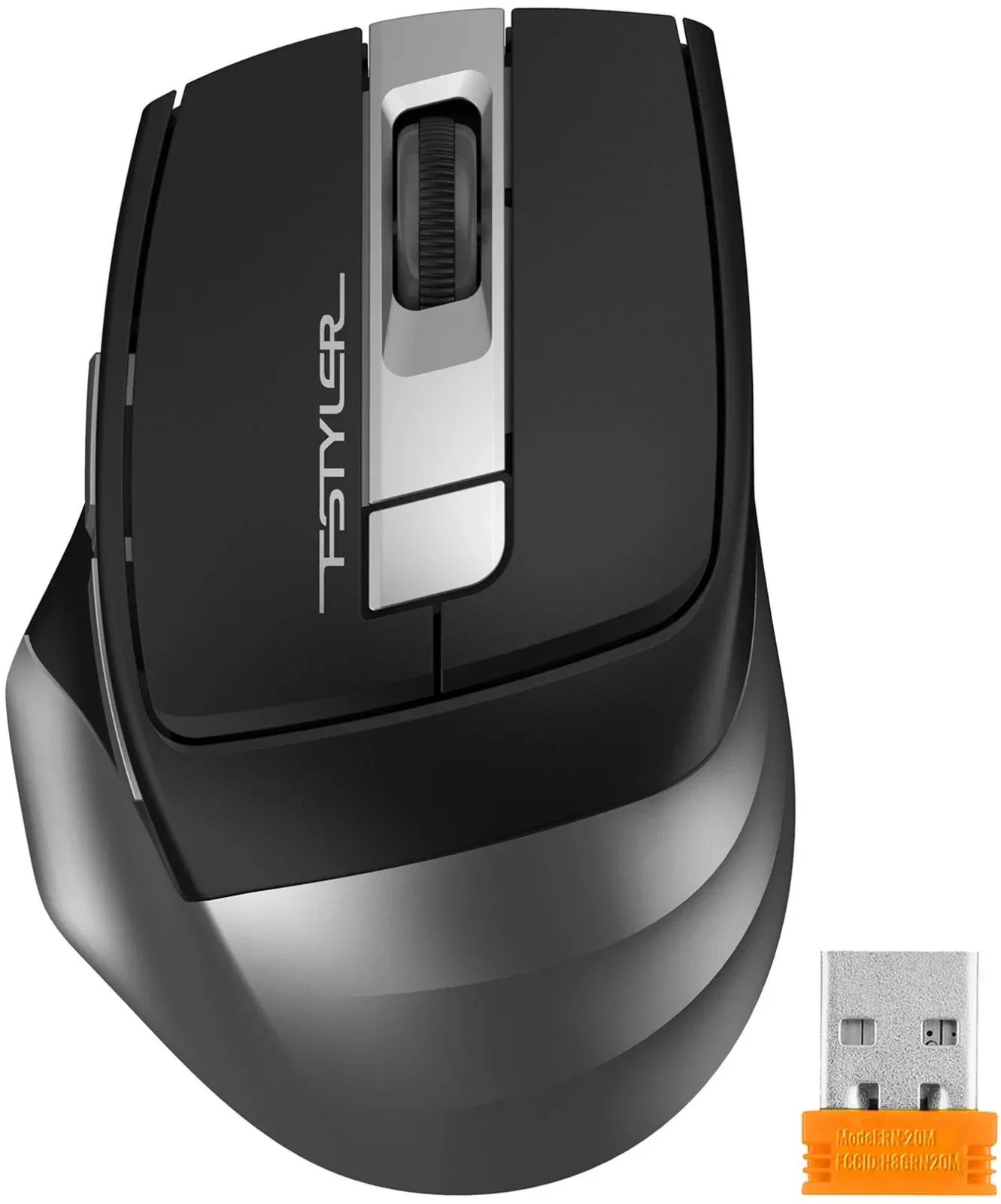 Мышь A4Tech Fstyler FG35S серый/черный оптическая 2000dpi silent беспров. USB 5but FG35S USB GREY - фото 2