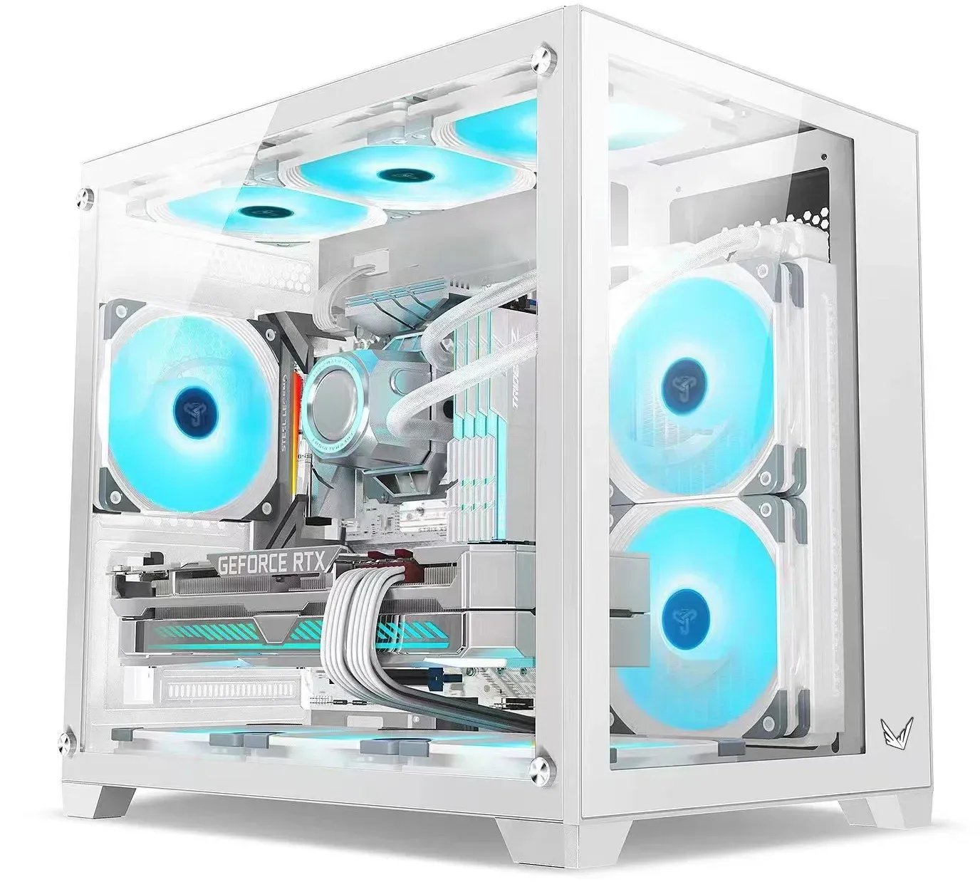 Корпус Formula Crystal Z5 TG белый без БП mATX 11x120mm 2xUSB2.0 1xUSB3.0 audio bott PSU - фото 2