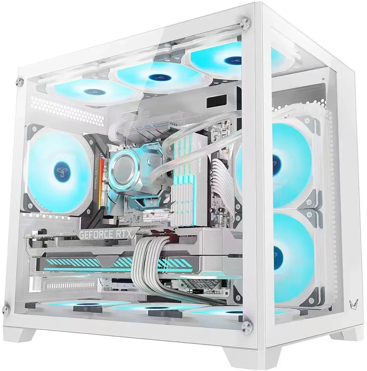 Корпус Formula Crystal Z5 TG белый без БП mATX 11x120mm 2xUSB2.0 1xUSB3.0 audio bott PSU - фото 3