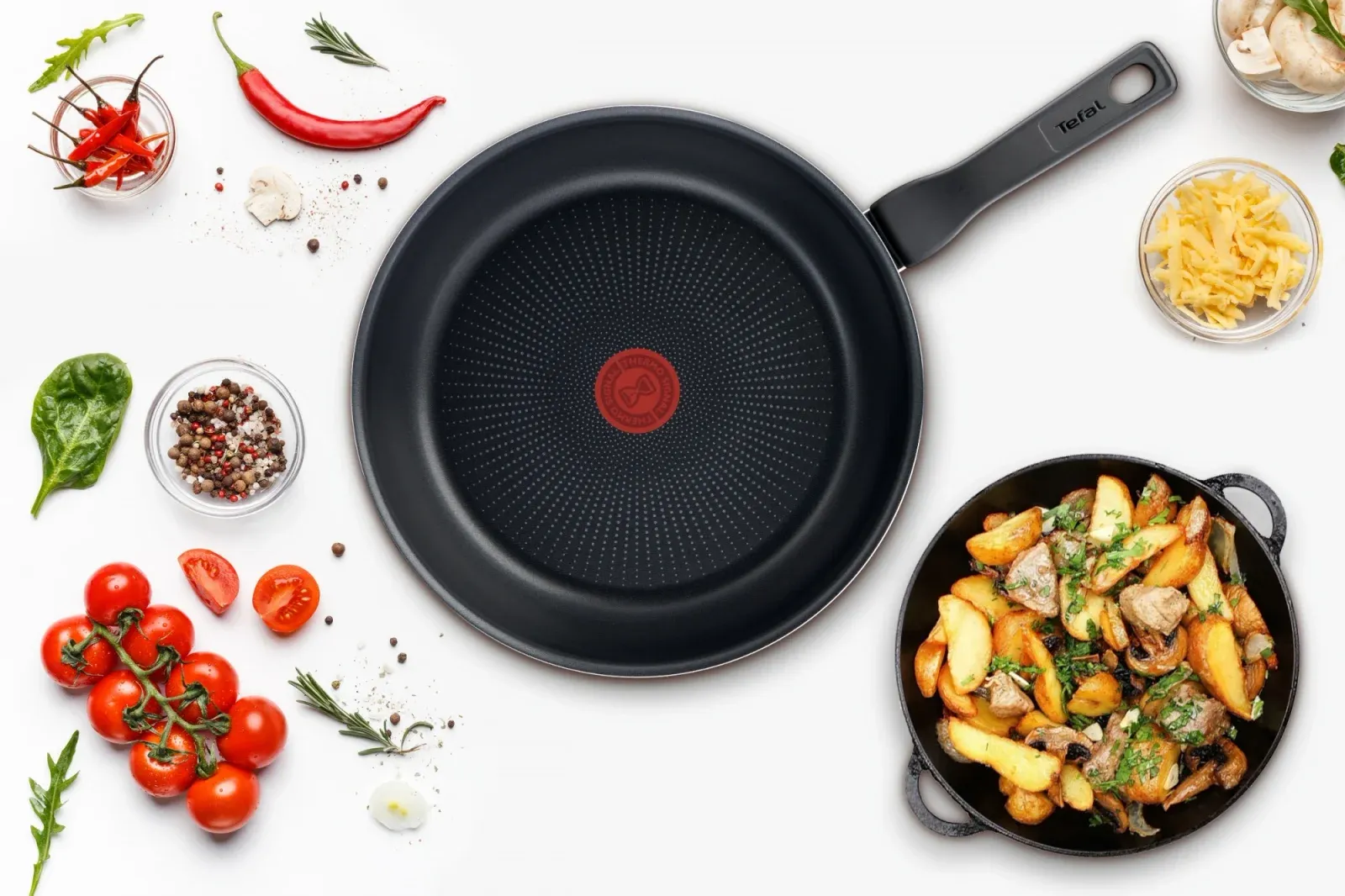 Сковорода Tefal Force 4218026 круглая 26см покрытие: антипригарное ручка несъемная без крышки черный 9100048316 - фото 5