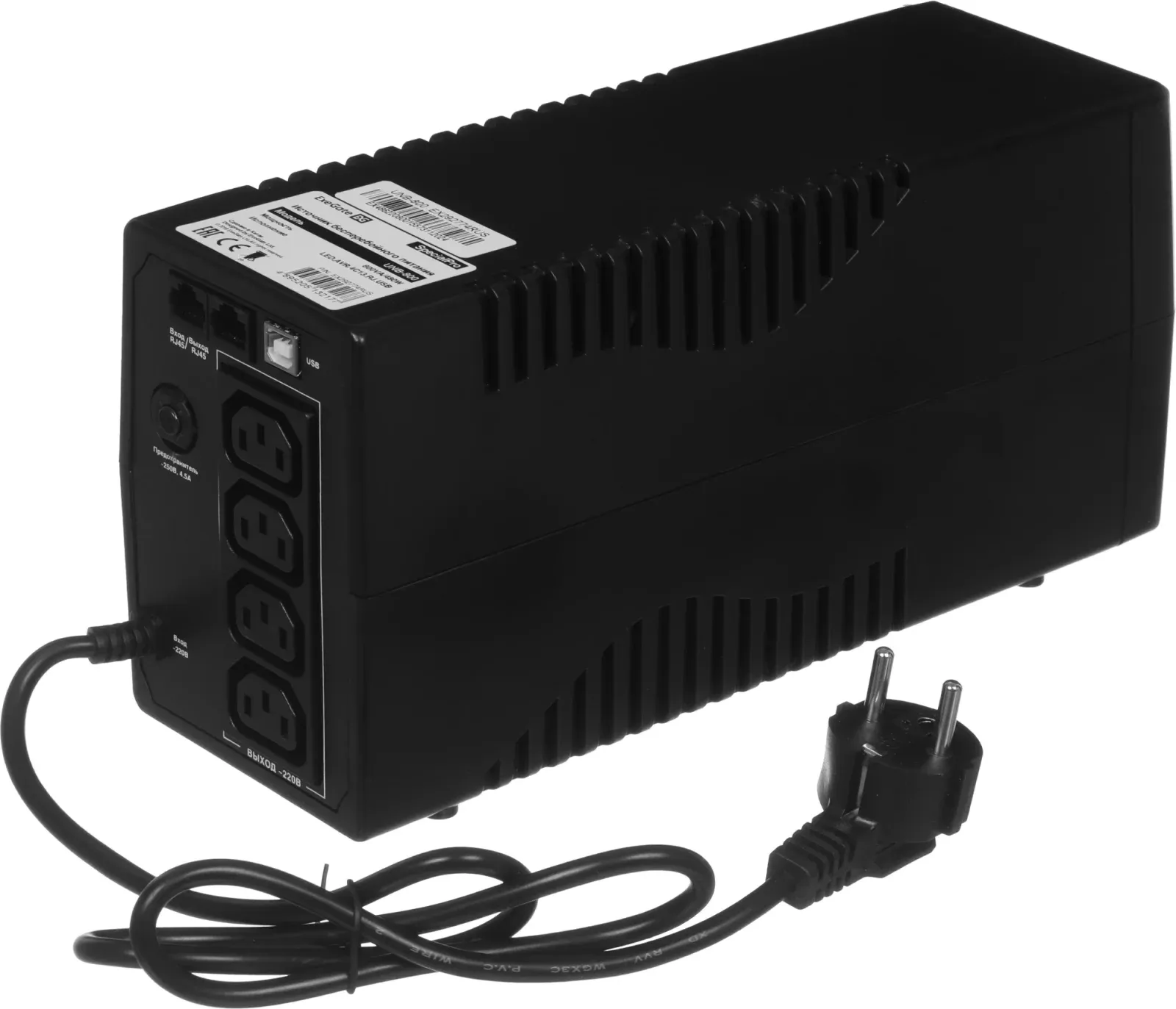 Источник бесперебойного питания Exegate SpecialPro EX292774RUS 480Вт 800ВА черный - фото 4