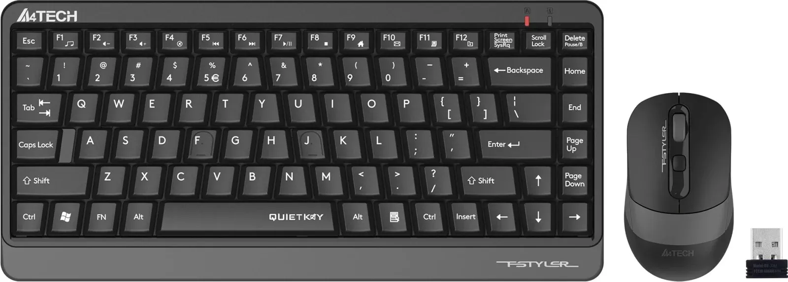 Клавиатура + мышь A4Tech Fstyler FGS1110Q клав:черный/серый мышь:черный/серый USB беспроводная Multimedia - фото 2