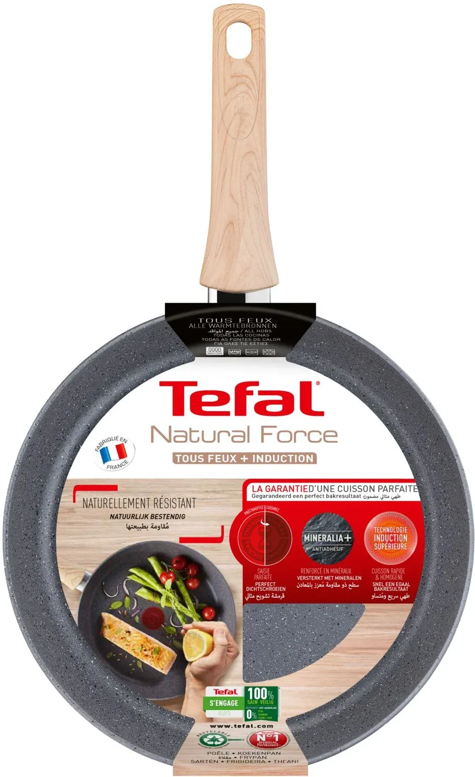 Сковорода Tefal Natural Force G2660772 круглая 30см покрытие: Mineralia+ non-stick ручка несъемная без крышки серый 2100118266 - фото 7