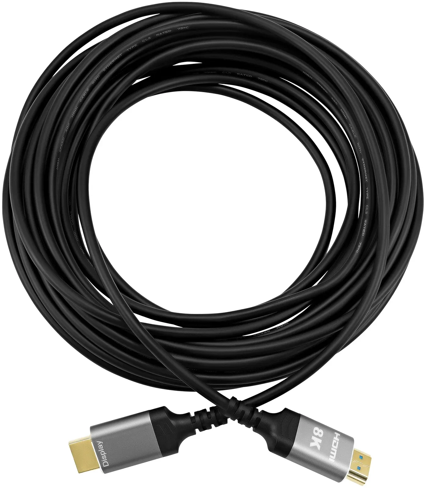 Кабель аудио-видео Digma HDMI 2.1 AOC HDMI m/HDMI m 30м. позолоч.конт. черный HDMI-AOC2.1-30 - фото 3