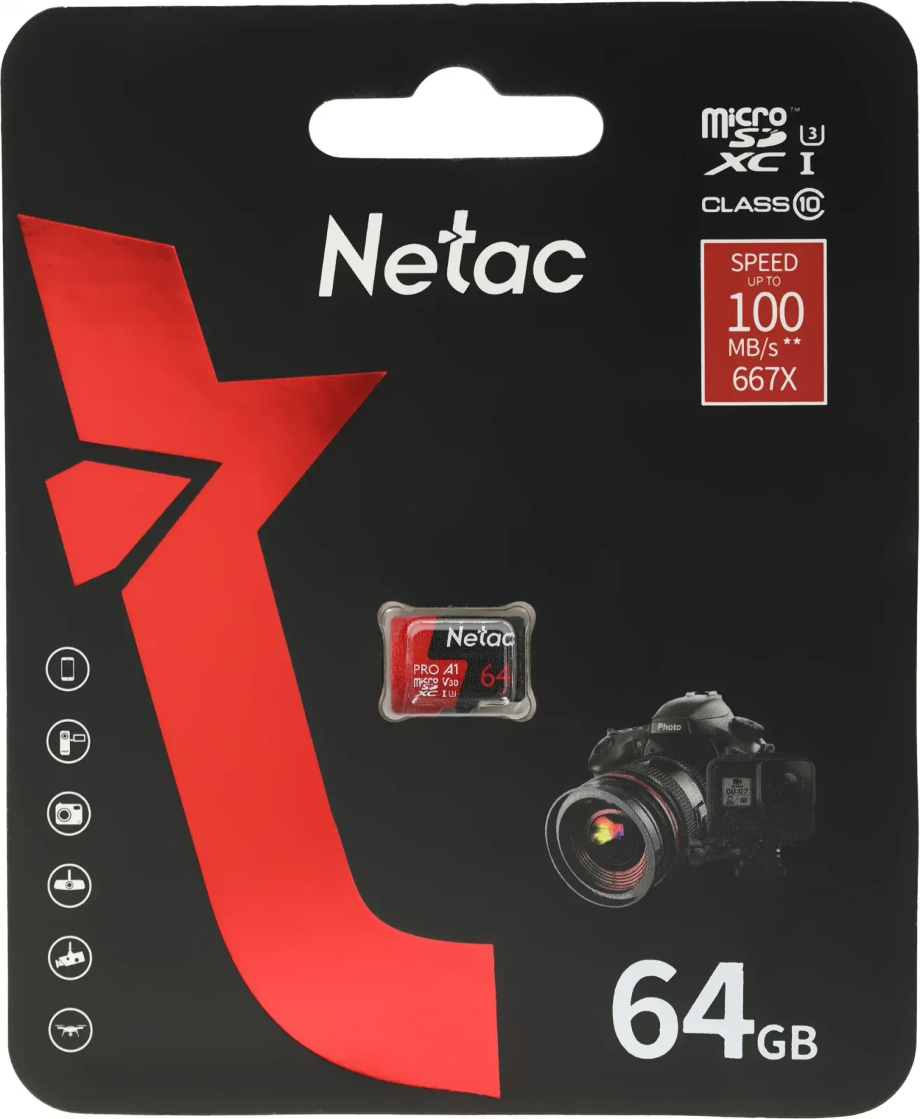 Флеш карта microSDXC 64GB Netac NT02P500PRO-064G-S P500 Extreme Pro w/o adapter - фото 6