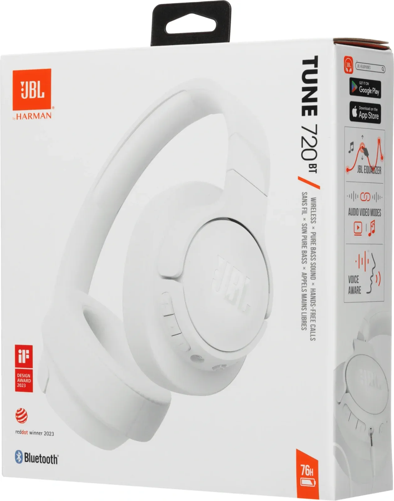 Гарнитура мониторные JBL Tune 720 BT 1.2м белый беспроводные bluetooth оголовье JBLT720BTWHT - фото 3
