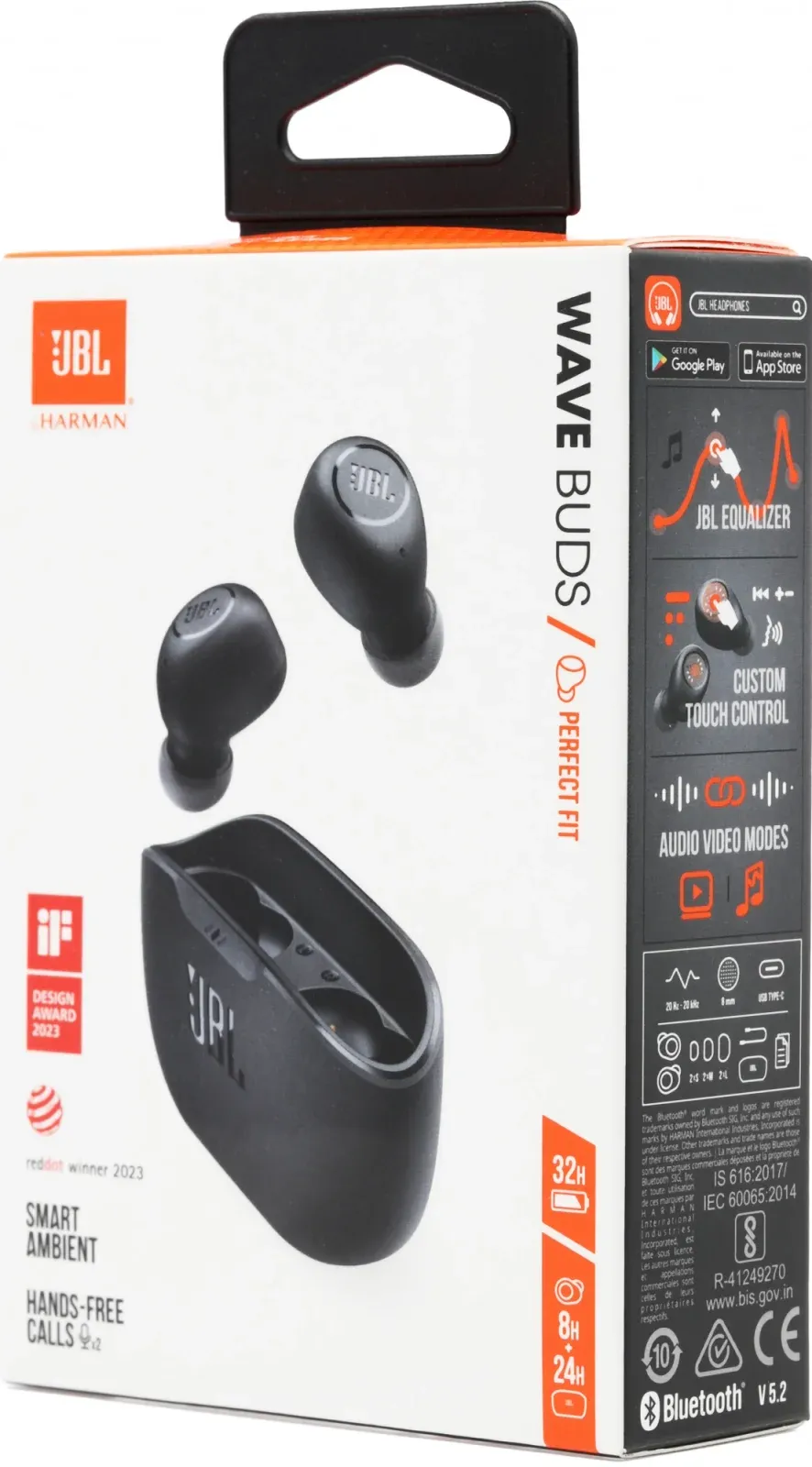 Гарнитура внутриканальные JBL Wave Buds черный беспроводные bluetooth в ушной раковине JBLWBUDSBLK - фото 8