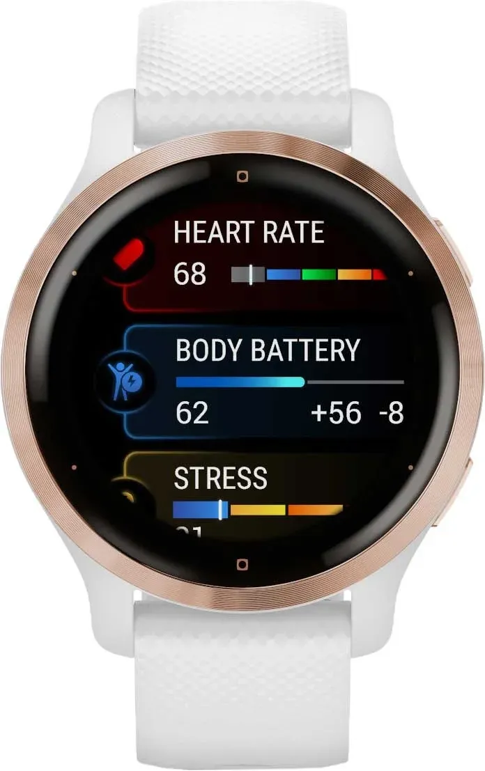 Смарт-часы Garmin Venu 2S AMOLED корп.розовое золото рем.белый разм.брасл.:110-175мм 010-02429-13 - фото 2