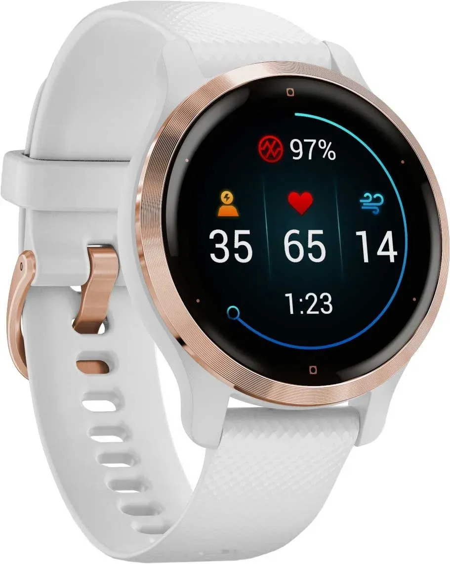 Смарт-часы Garmin Venu 2S AMOLED корп.розовое золото рем.белый разм.брасл.:110-175мм 010-02429-13 - фото 5