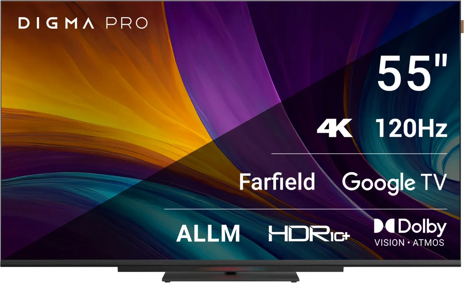 Телевизор LED Digma Pro 55 UHD 55C Google TV Frameless черный/черный 4K Ultra HD 120Hz HSR DVB-T DVB-T2 DVB-C DVB-S DVB-S2 USB WiFi Smart TV - фото 8