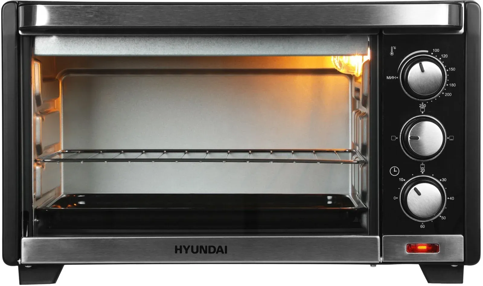 Мини-печь Hyundai MIO-HY091 20л. 1380Вт черный, 20 л - фото 2