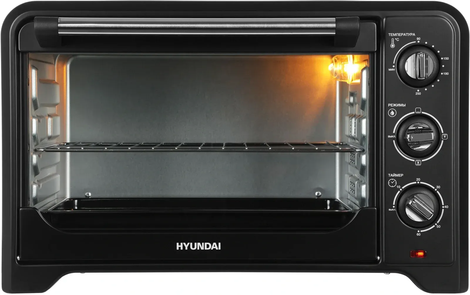 Мини-печь Hyundai MIO-HY092 35л. 1600Вт черный, 35 л - фото 3