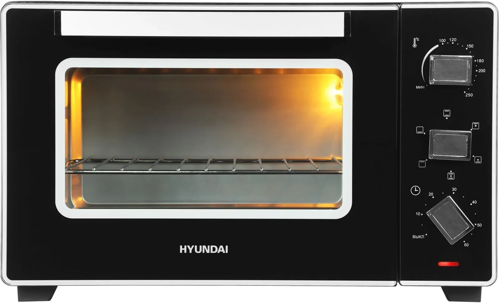Мини-печь Hyundai MIO-HY093 28л. 1600Вт черный, 28 л - фото 3