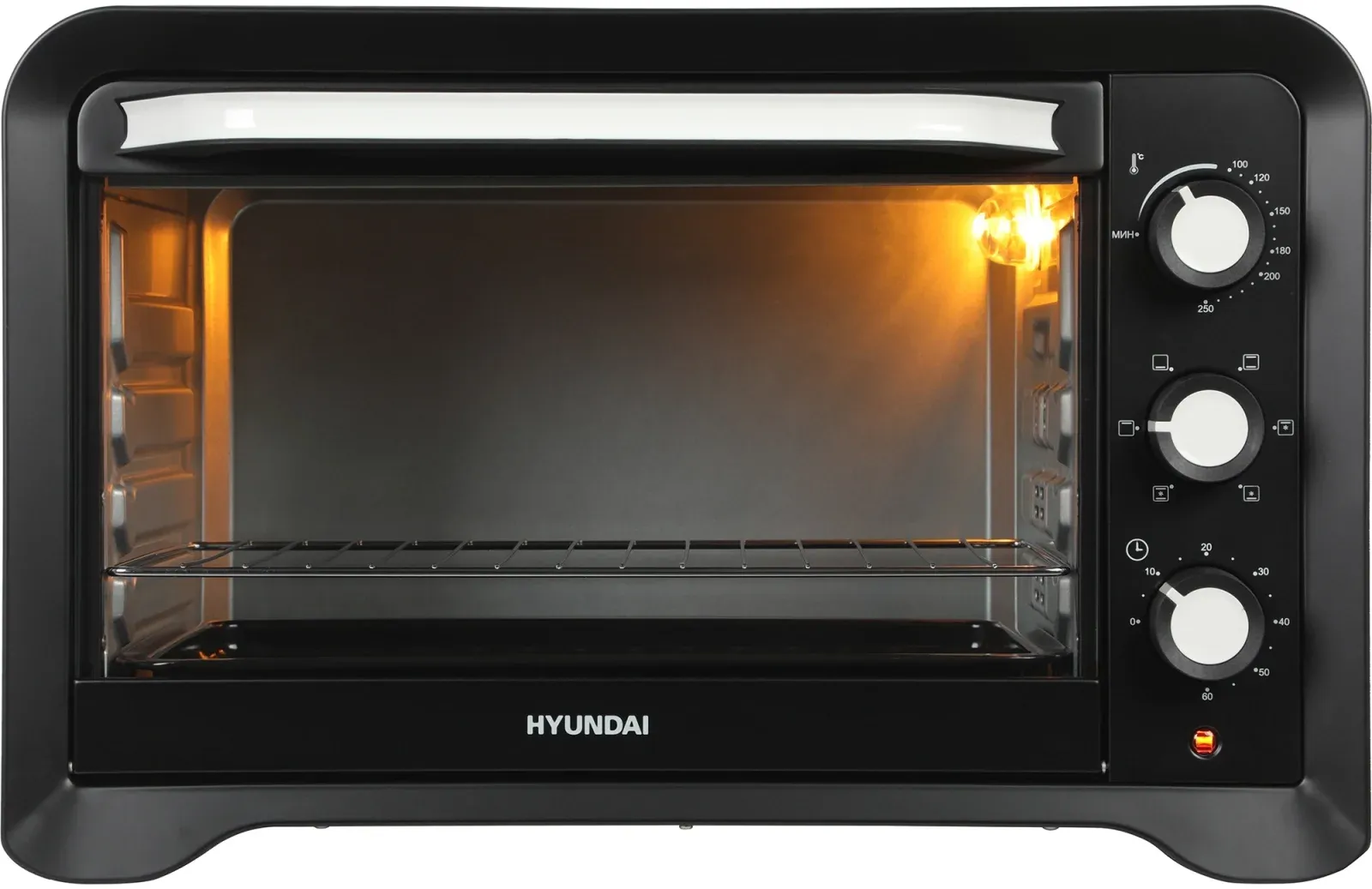 Мини-печь Hyundai MIO-HY095 45л. 2000Вт черный, 45 л - фото 2