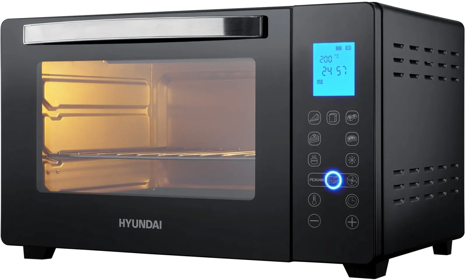 Мини-печь Hyundai MIO-HY096 28л. 1600Вт черный, 28 л - фото 1