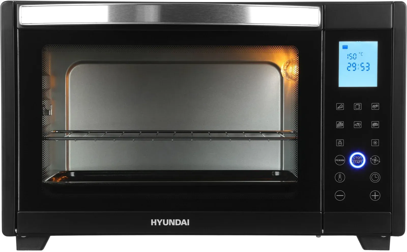 Мини-печь Hyundai MIO-HY097 35л. 1600Вт черный, 35 л - фото 3