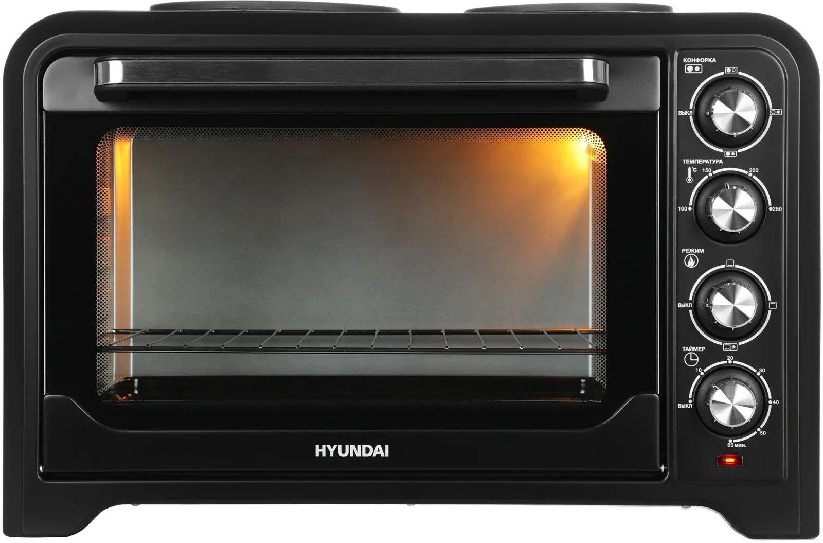 Мини-печь Hyundai MIO-HY098 42л. 1600Вт черный, 42 л - фото 2