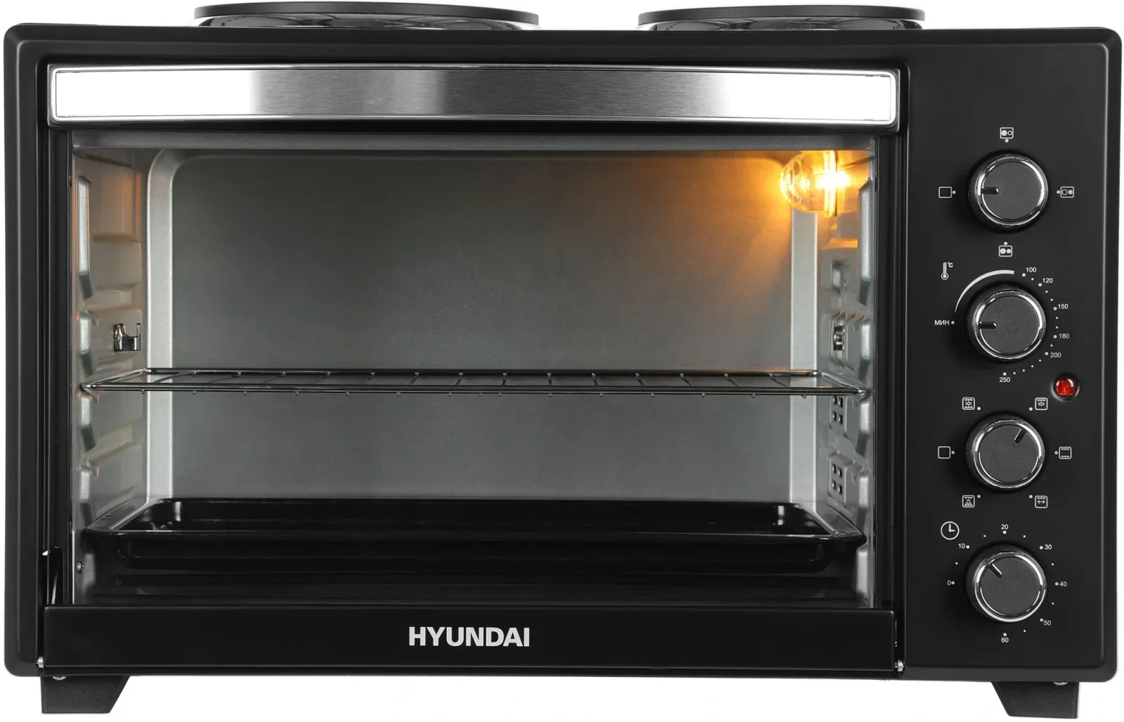 Мини-печь Hyundai MIO-HY099 45л. 1600Вт черный, 45 л - фото 2