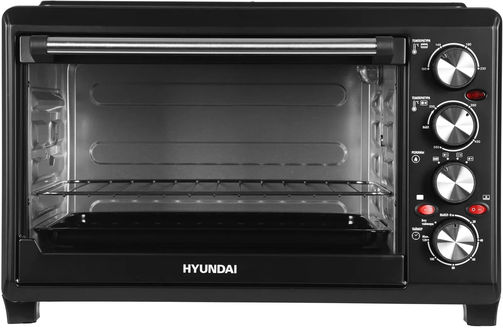 Мини-печь Hyundai MIO-HY086 38л. 1600Вт черный, 38 л - фото 2