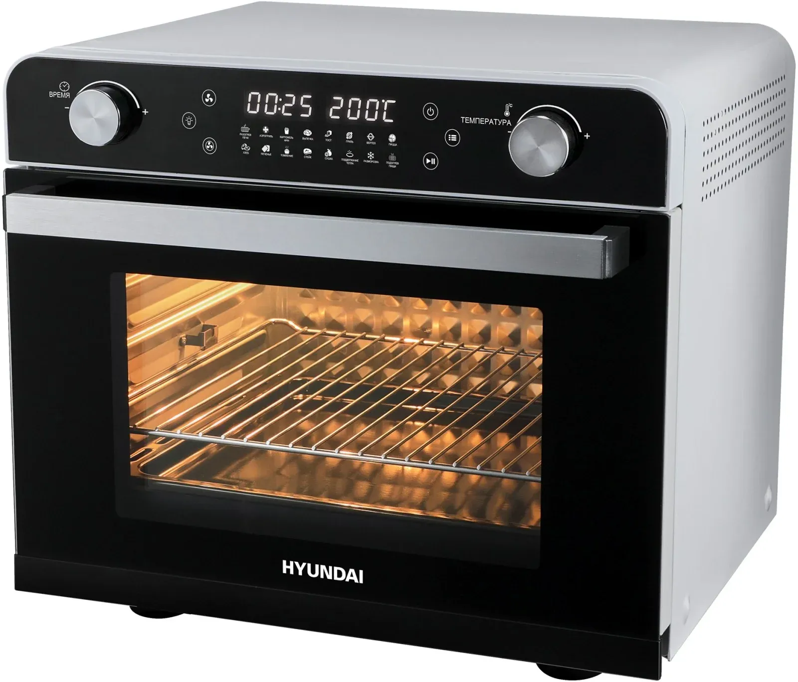 Мини-печь Hyundai MIO-HY087 36л. 1700Вт серебристый/черный, 36 л - фото 1