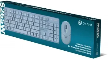 Клавиатура + мышь Оклик S265W клав:голубой мышь:голубой USB беспроводная Bluetooth/Радио Multimedia 1938927 - фото 7