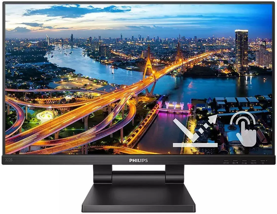 Монитор Philips 21.5 B Line 222B1TC черный IPS LED 16:9 HDMI M/M матовая HAS 250cd 178гр/178гр 1920x1080 75Hz VGA DP FHD USB Touch 6.13кг - фото 2