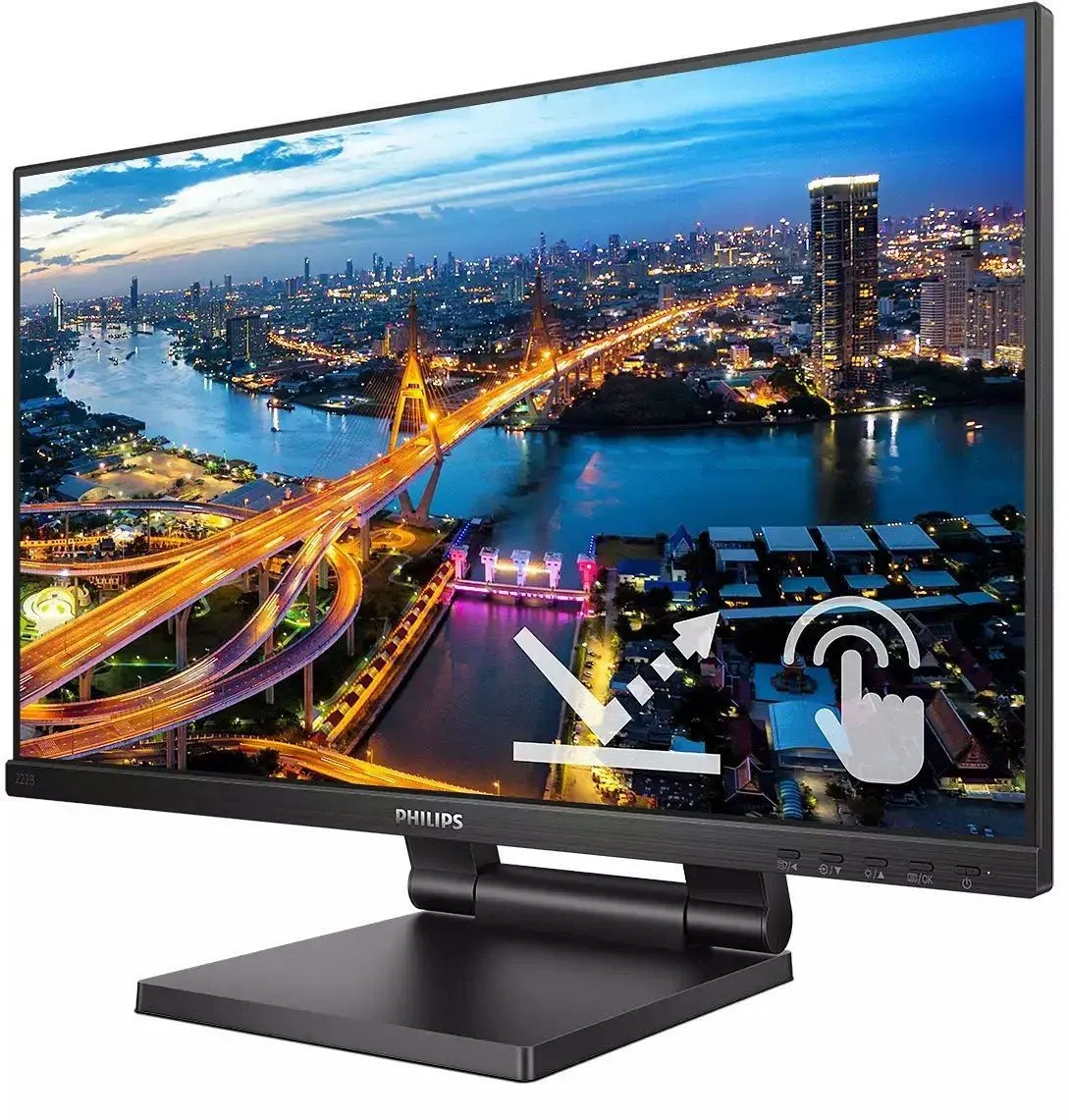 Монитор Philips 21.5 B Line 222B1TC черный IPS LED 16:9 HDMI M/M матовая HAS 250cd 178гр/178гр 1920x1080 75Hz VGA DP FHD USB Touch 6.13кг - фото 3