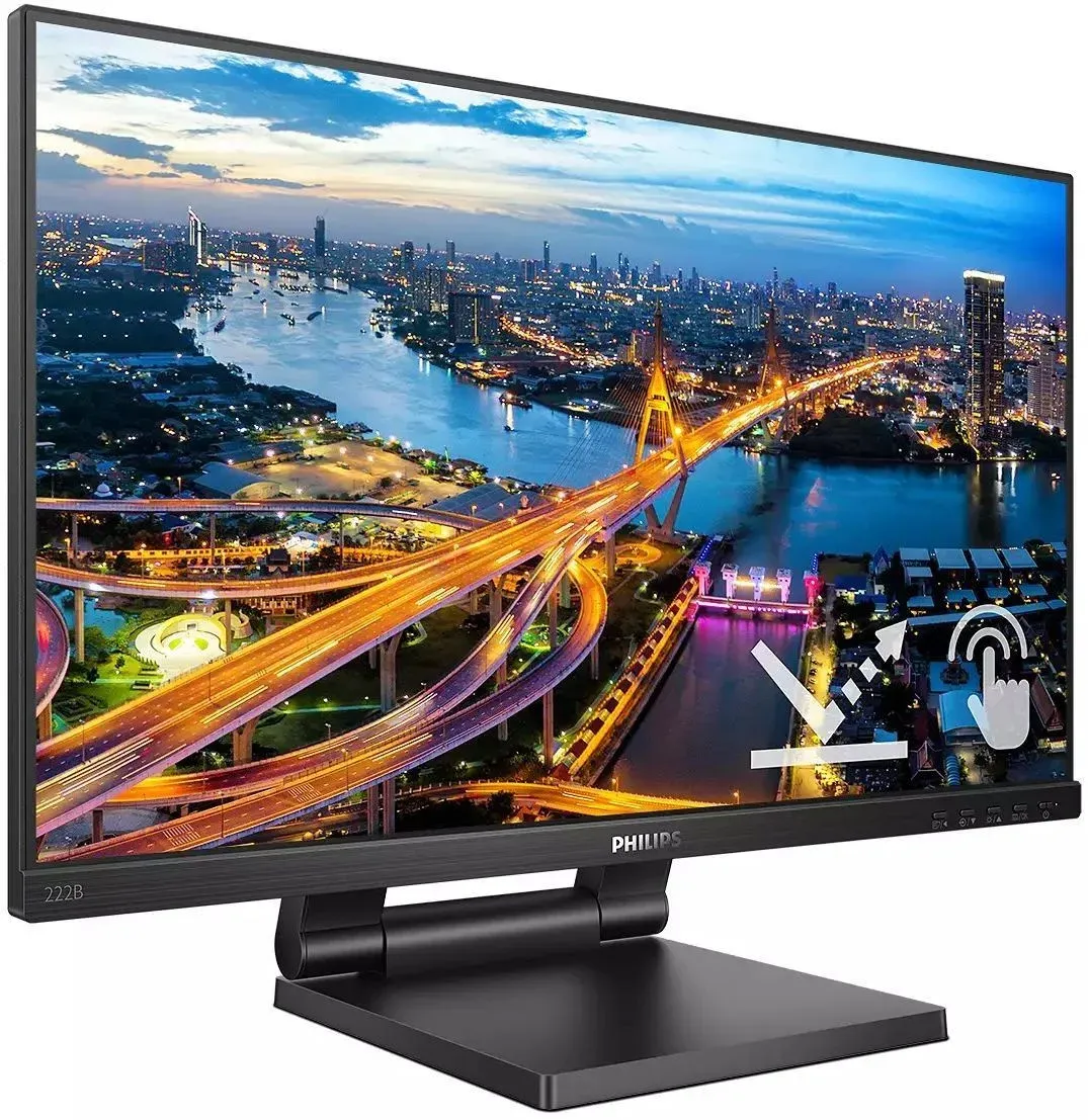 Монитор Philips 21.5 B Line 222B1TC черный IPS LED 16:9 HDMI M/M матовая HAS 250cd 178гр/178гр 1920x1080 75Hz VGA DP FHD USB Touch 6.13кг - фото 4