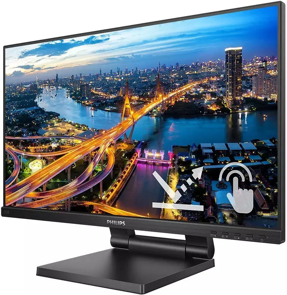 Монитор Philips 23.8 B Line 242B1TC черный IPS LED 16:9 HDMI M/M матовая HAS 250cd 178гр/178гр 1920x1080 75Hz VGA DP FHD USB Touch 6.67кг - фото 2