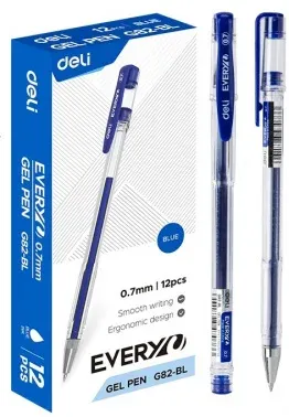 Ручка гелев. Deli EveryU EG82-BL прозрачный d=0.7мм син. черн. 1стерж. кругл. - фото 8