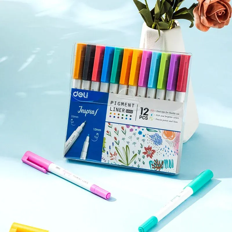 Капиллярные ручки DELI EU302 - фото 4