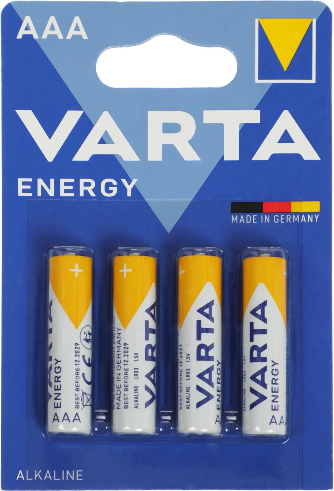 Батарейки Элементы питания VARTA LR03 BL4 Alkaline - фото 1