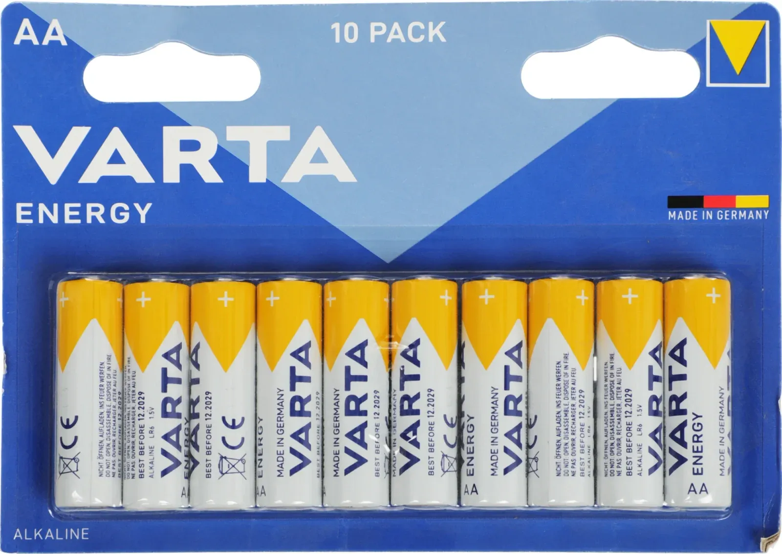 Батарейки Элементы питания VARTA LR6 BL10 Alkaline - фото 1