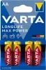 Батарея Varta LongLife Max Power LR6 Alkaline AA 4шт блистер - фото 3