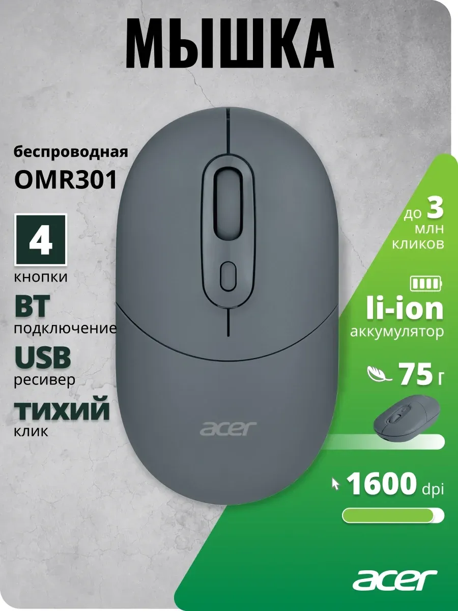 Мыши ACER OMR301 - фото 4