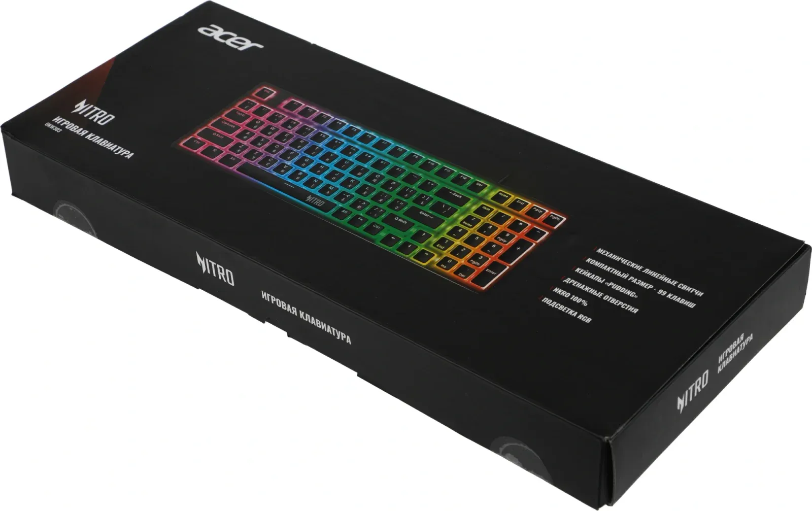 Клавиатура Acer OKW303 механическая черный/серый USB for gamer LED ZL.KBDCC.01D кабель 1.8м - фото 4