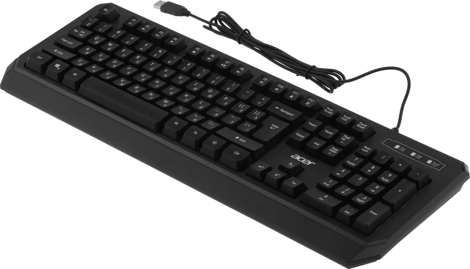 Клавиатура Acer OKW300 черный USB for gamer LED ZL.KBDCC.019 кабель 1.8м - фото 2
