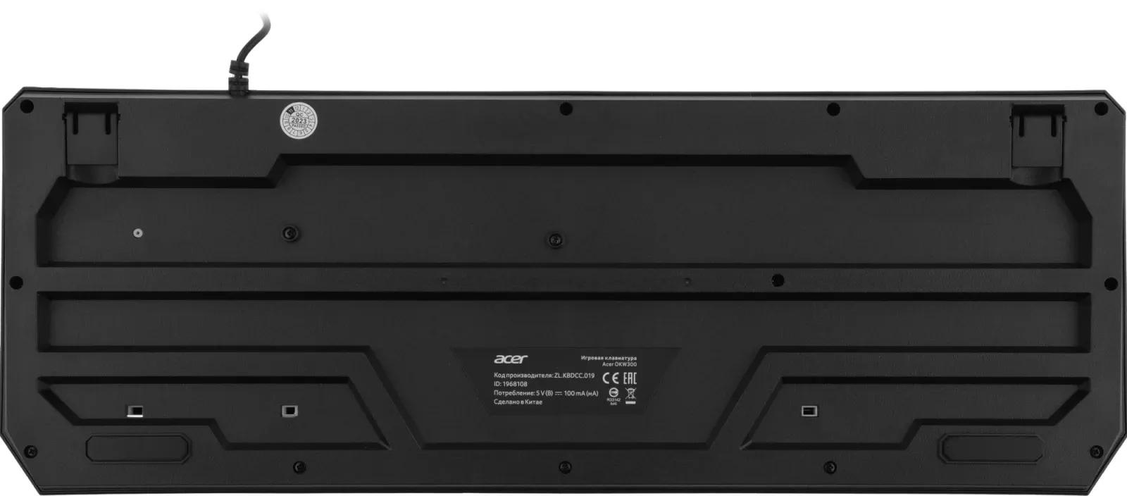 Клавиатура Acer OKW300 черный USB for gamer LED ZL.KBDCC.019 кабель 1.8м - фото 8