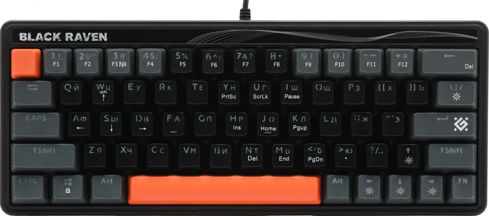 Клавиатура Defender GK-417 механическая черный USB for gamer LED 45414 кабель 1.5м - фото 3