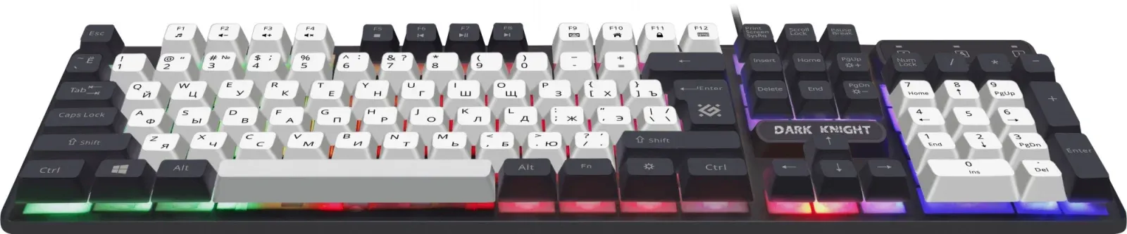 Клавиатура Defender GK-077 белый/черный USB for gamer LED 45078 кабель 1.5м - фото 2