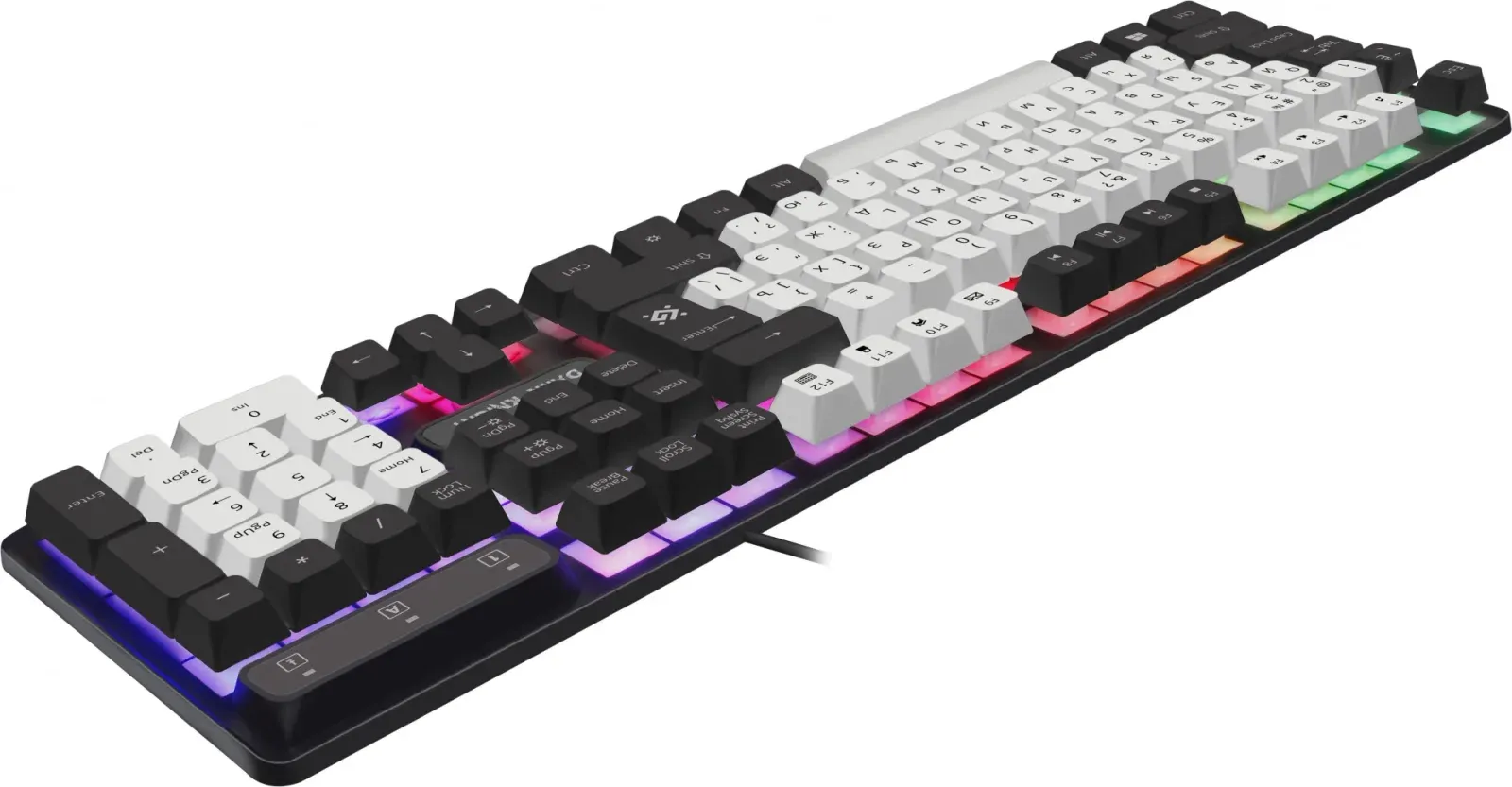 Клавиатура Defender GK-077 белый/черный USB for gamer LED 45078 кабель 1.5м - фото 3