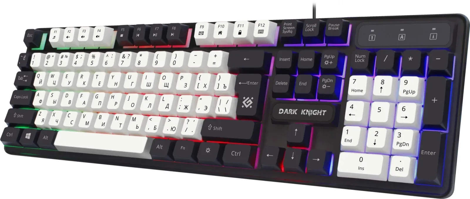 Клавиатура Defender GK-077 белый/черный USB for gamer LED 45078 кабель 1.5м - фото 4